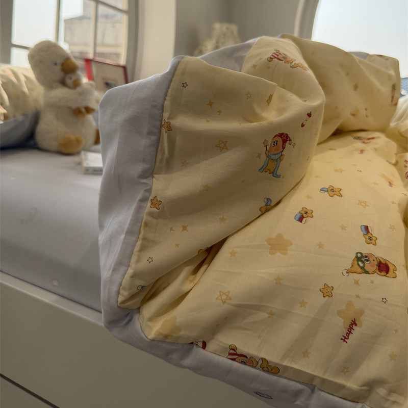 ins卡通魔法星星人床上四件套全棉纯棉1.5m1.8米被套床单三件套