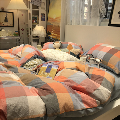 水洗棉四件套全棉日式