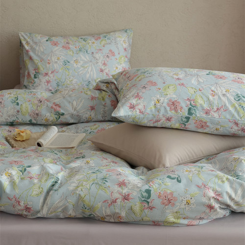 ins少女心清新蔷薇蓝床上四件套