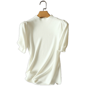 五分袖打底衫女春装时尚洋气内搭半高领修身气质中袖毛衣针织上衣