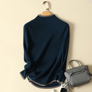 百搭洋气针织衫 内搭爆款 女 女秋冬2023年新款 半高领毛衣套头打底衫