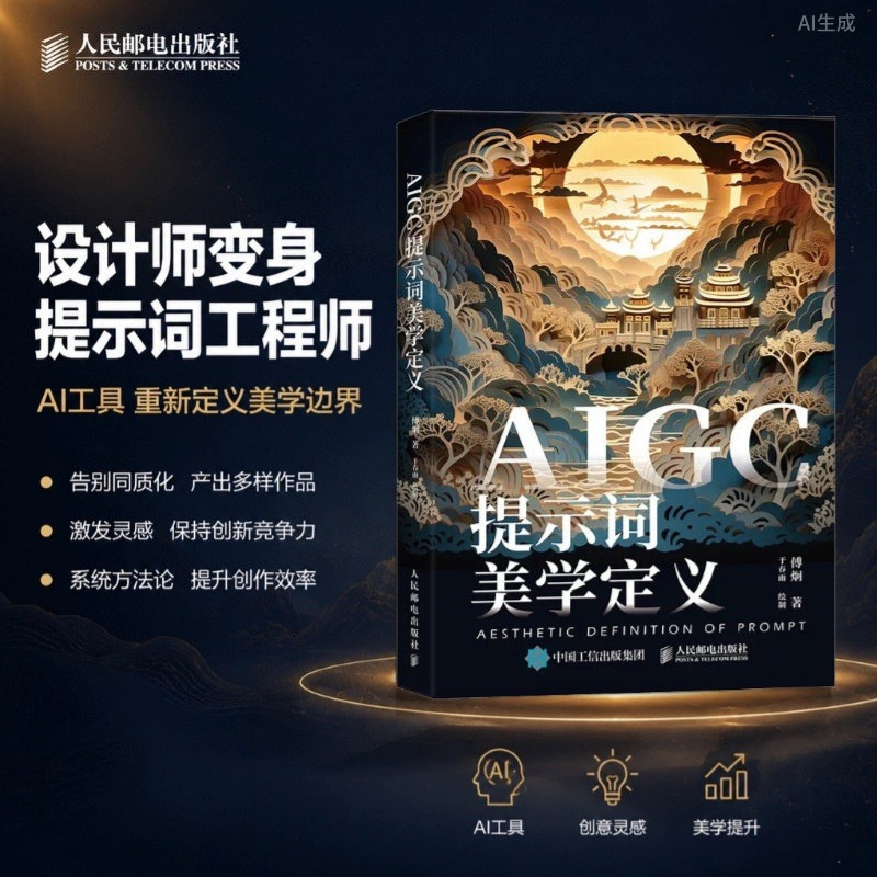 AIGC提示词美学定义 aigc应用gpt书籍LLM提示工程师AI办公AI绘画mj教程sd教程书籍大模型开发