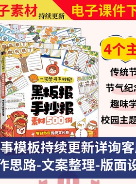 套装4册黑板报素材新年电子