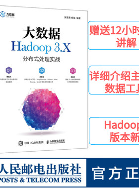 【官方旗舰店】大数据Hadoop 3.X分布式处理实战 Hadoop教程书籍 大数据处理宝典分析指南 hive编程实战 人民邮电出版社