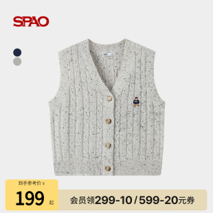 WOODIE系列 女士清新气质时尚 SPAO韩国同款 新品 马甲 2025年冬季