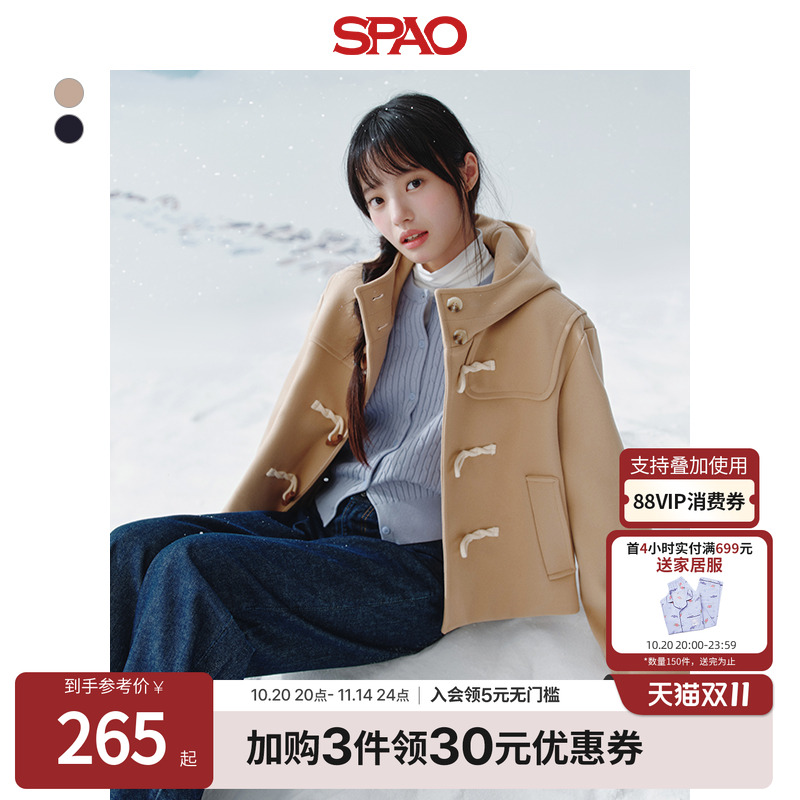 SPAO秋女士毛呢大衣外套
