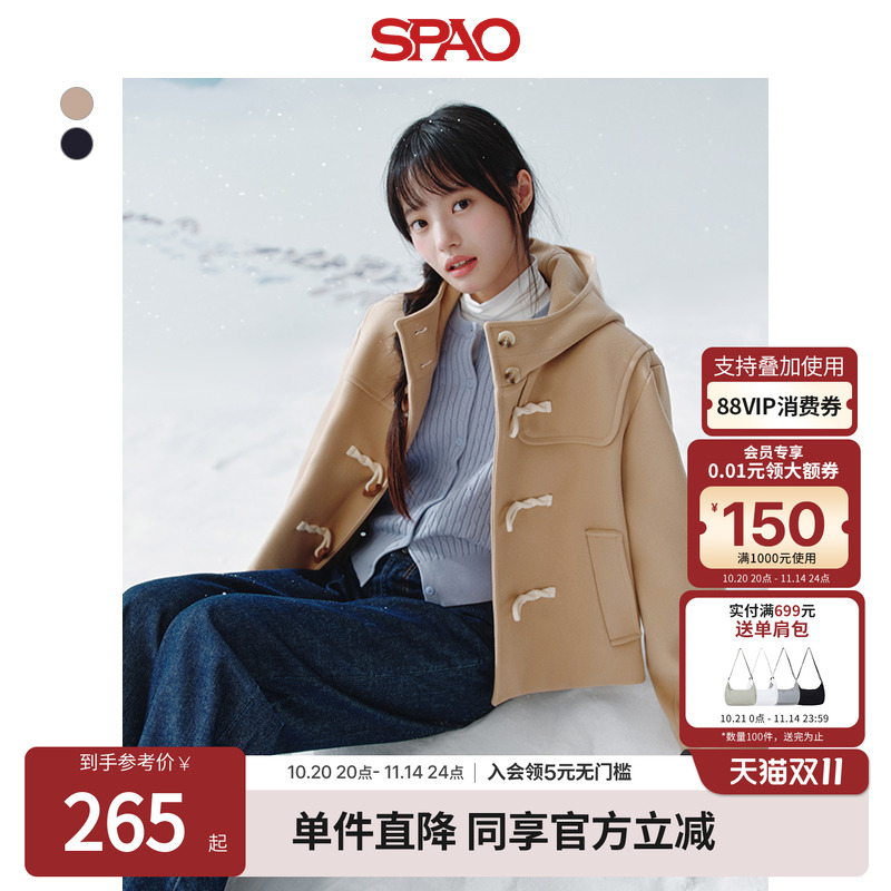 SPAO秋女士毛呢大衣外套