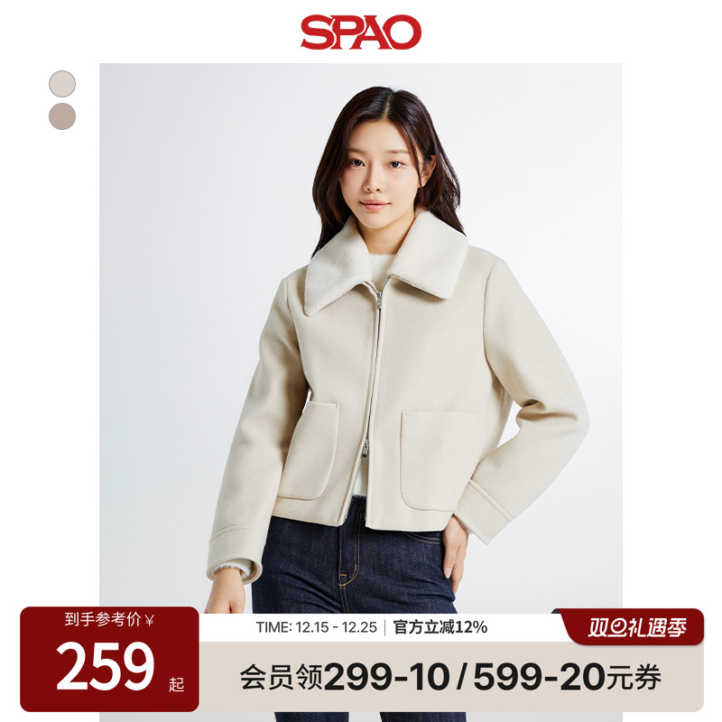 SPAO时尚毛呢大衣外套