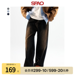 男女潮流复古直筒牛仔裤 SPAO韩国同款 夏季
