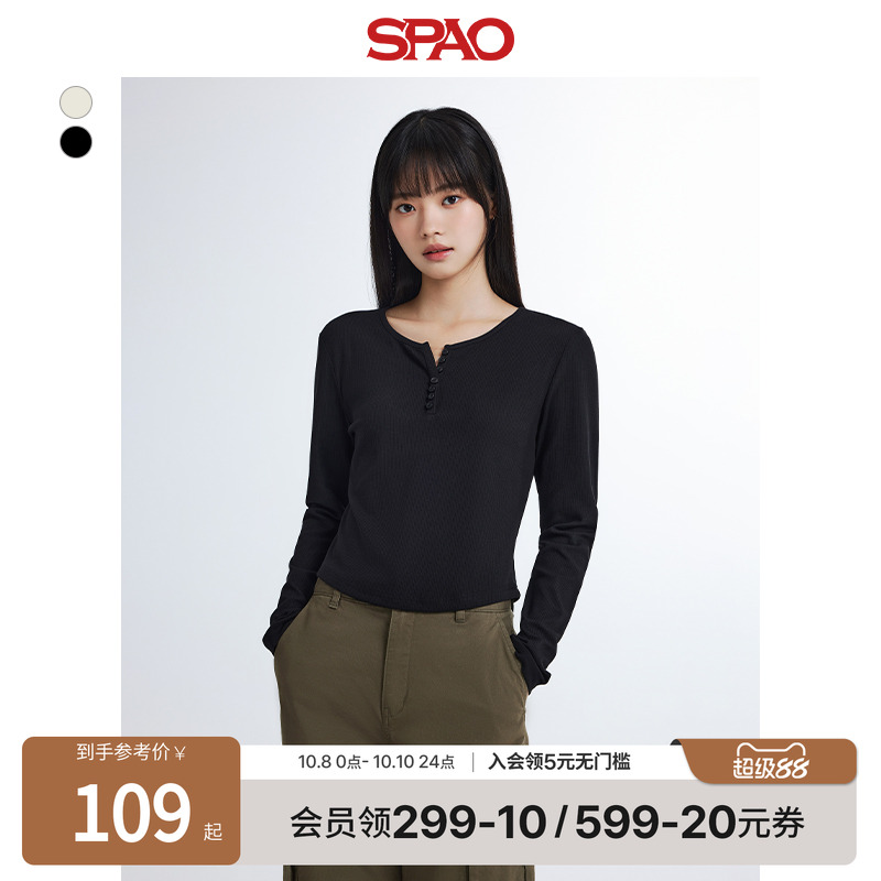 SPAO秋女休闲打底衫T恤