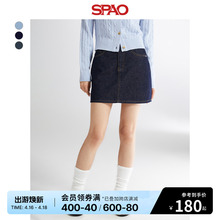 SPAO韩国同款2024年春季新款女士直筒牛仔裙半身裙SPWJE24G01