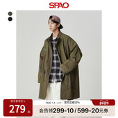 休闲迪木尔风抽绳中长款 SPAO韩国同款 秋冬男气质时尚 廓形风衣外套