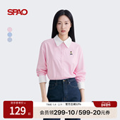 女士小熊休闲衬衫 夏季 WOODIE系列 SPAO韩国同款