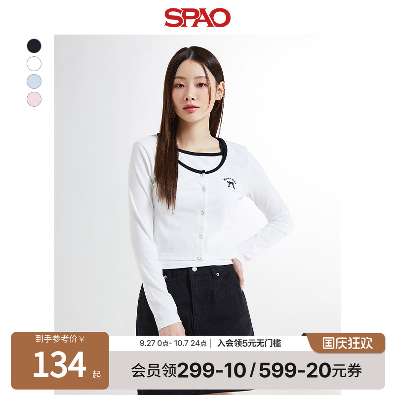 SPAO秋新品小熊Woodie女士T恤