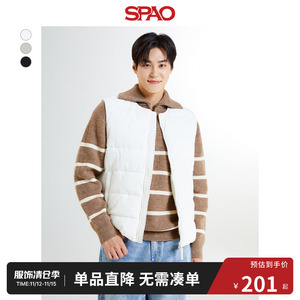 SPAO韩国同款2024年秋季新品男士休闲保暖防寒马甲外套SPJVE4TC02