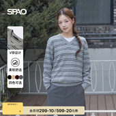 V领长袖 SPAO韩国同款 女士休闲时尚 新品 针织毛衣 25年冬季