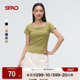 女士方领纯色日常短袖 SPAO韩国同款 夏季 T恤