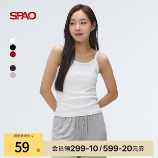 SPAO韩国同款 女士简约休闲日常内搭吊带背心T恤 夏季