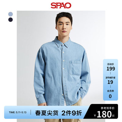 SPAO牛仔衬衫时尚翻领长袖