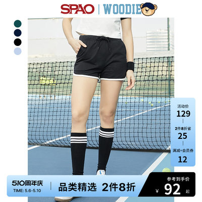 小熊woodie运动短裤SPAO休闲