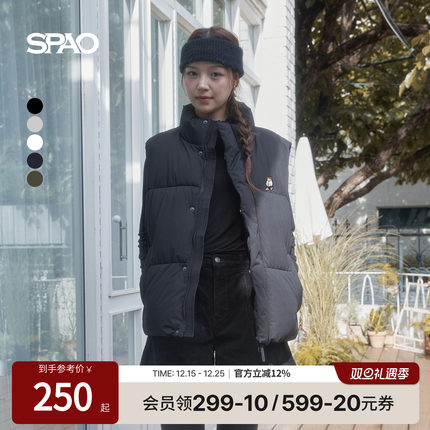 【WOODIE系列】SPAO韩国同款2025年冬季新品时尚休闲小熊马甲