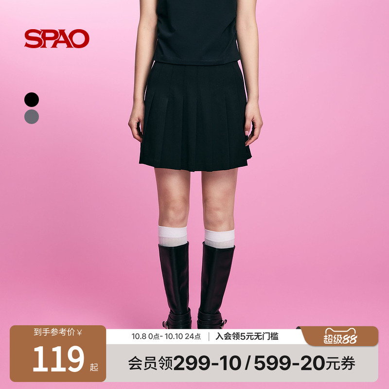 SPAO春季新品百褶裙短裙