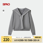 女士学院风温柔休闲海军领针织毛衣 新品 SPAO韩国同款 2025年冬季
