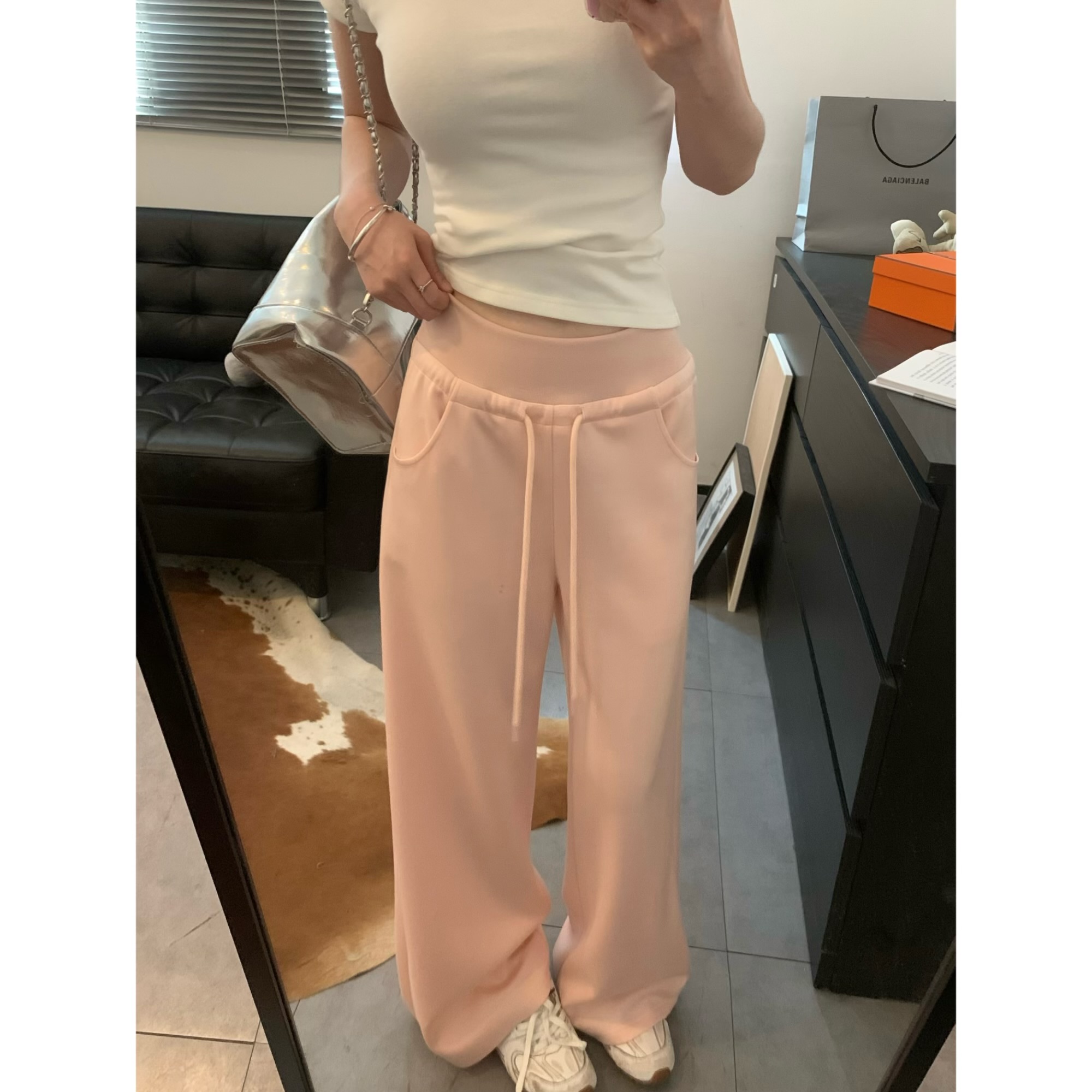 空气感软糯显瘦休闲灰色垂垂裤