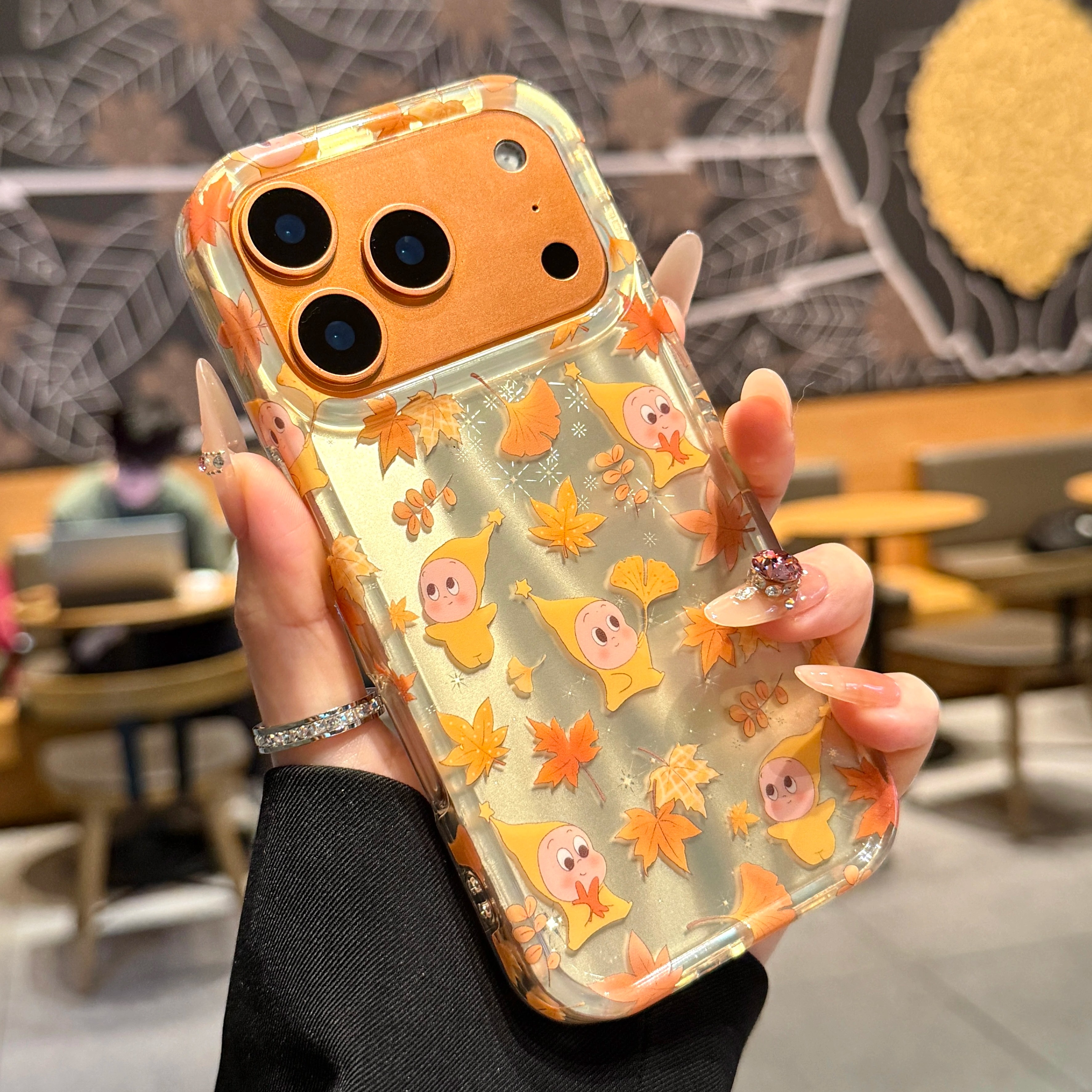 适用苹果17promax手机壳新款iphone17保护套16pro可爱枫叶星星人14小众高级感15pro全包防摔16pm卡通ip14女款