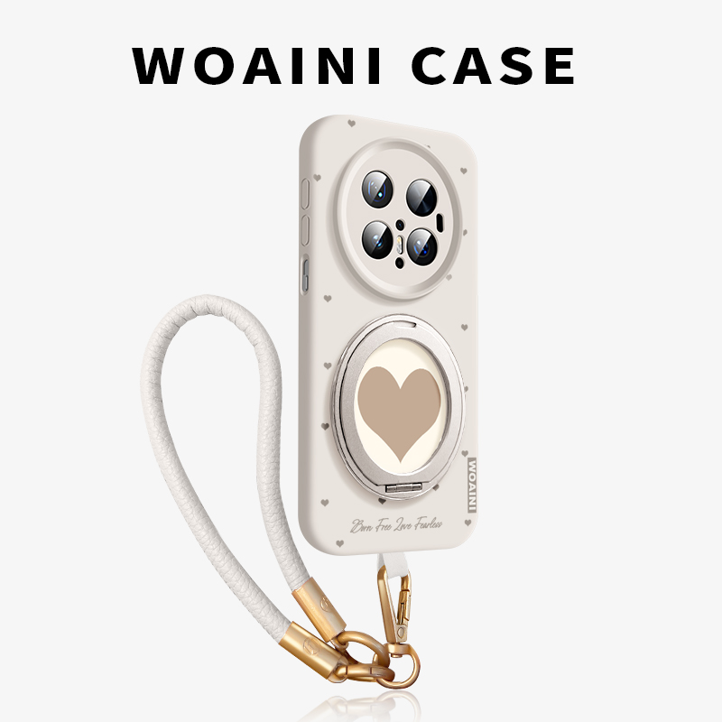 液态硅胶适用华为mate80pro手机壳新款时尚pura80旋转支架p70pro+小众高级感ultra全包防摔60带挂绳软保护套