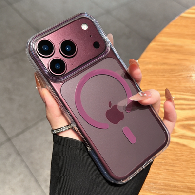 超薄高透磁吸适用苹果18promax手机壳air新款iphone17pro简约小众高级16全包防摔15情侣超火14透明外壳保护套