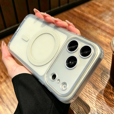 适用苹果17promax手机壳新款磨砂磁吸透明iphone17pro保护套高级感16pro巨好看独特15全包防摔17硅胶软套pm女