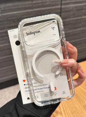 酷图适用17promax手机壳超薄PC硬壳苹果16pro磁吸充电iPhone15Pro高级感透明14全包防摔iP13/12保护套简约女