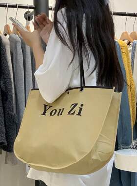 无纺布袋定制女装保童装服装子店购暗物手提环扣兜袋SGV子手提装