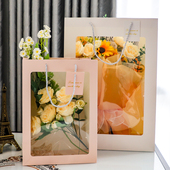 唯美透明橱窗生日情人节礼品袋包烟花束鲜花礼物袋布娃娃手提袋子