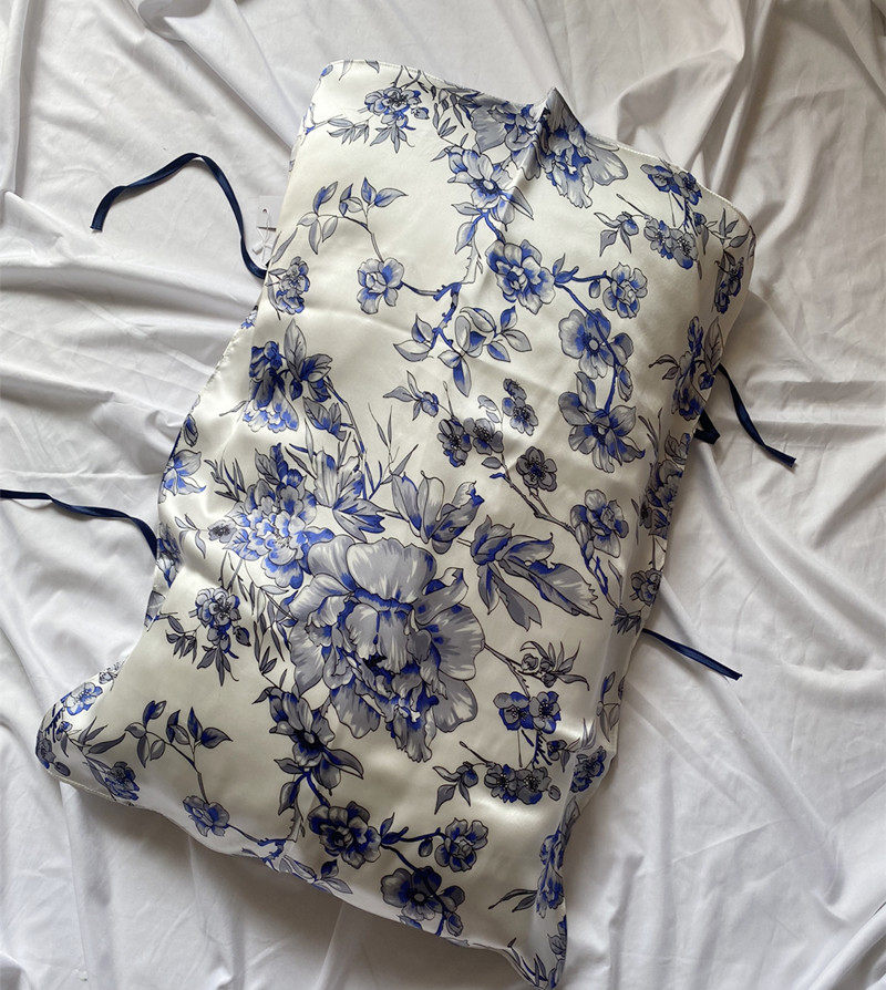 真丝印花舒适顺滑绸缎姆米枕巾