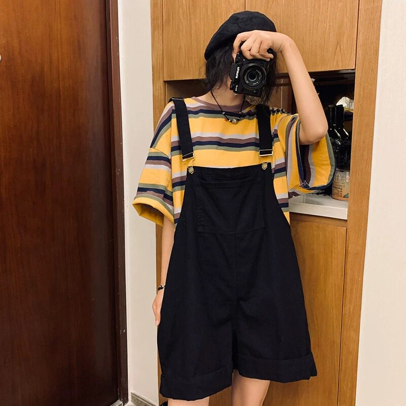 2026夏季新款大码背带裤女胖妹妹小个子盐系网红减龄显瘦遮肉短裤