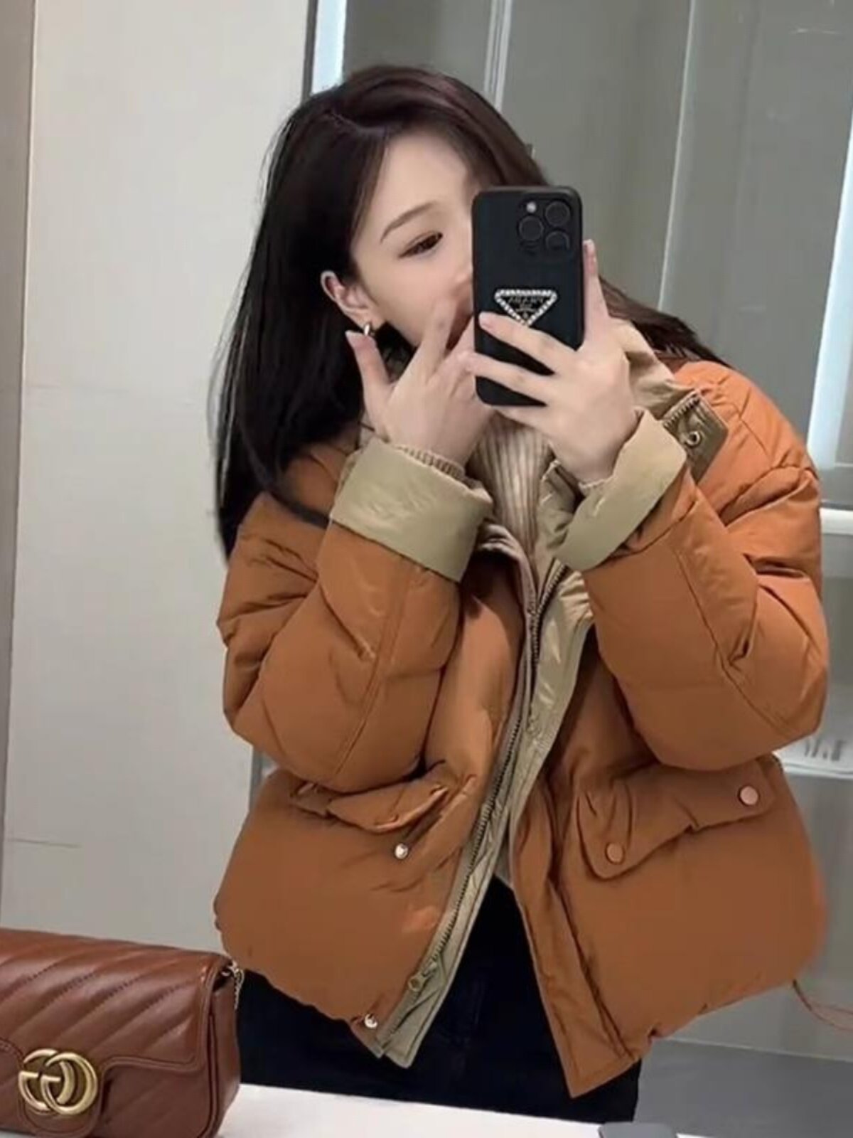 撞色立领短款羽绒服女2025冬季新款小个子白鸭绒宽松保暖羽绒外套,女装/女士精品,羽绒服,淘宝优惠券,粉丝福利购,淘宝优惠卷