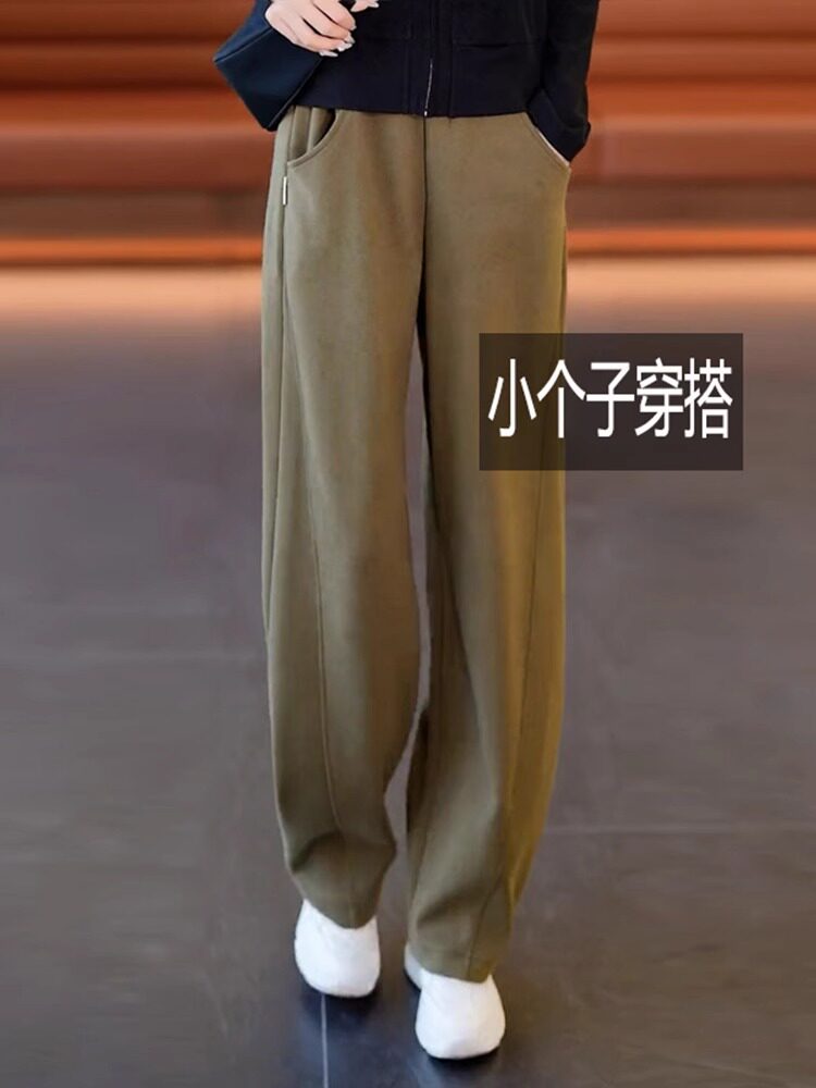 窄香蕉裤女裤2025新夏季薄小阔腿裤休闲流行直腿运动裤