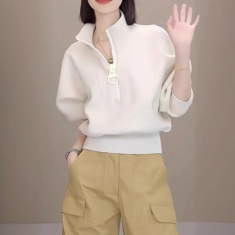 美式半拉炼今年流行爆款卫衣女2025年新款设计感小众短款上衣外套