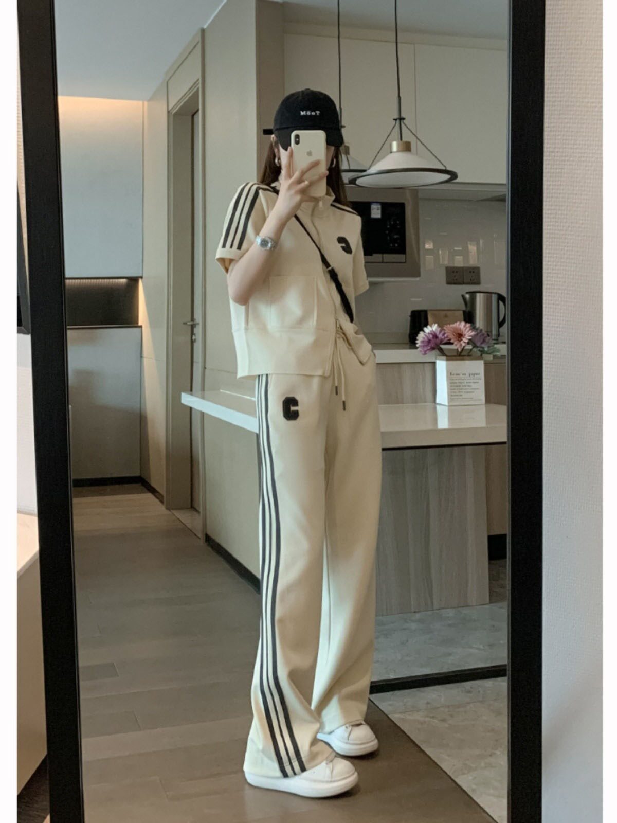 休闲短袖运动套装女2026夏季新款时尚小个子卫衣薄款阔腿裤两件套