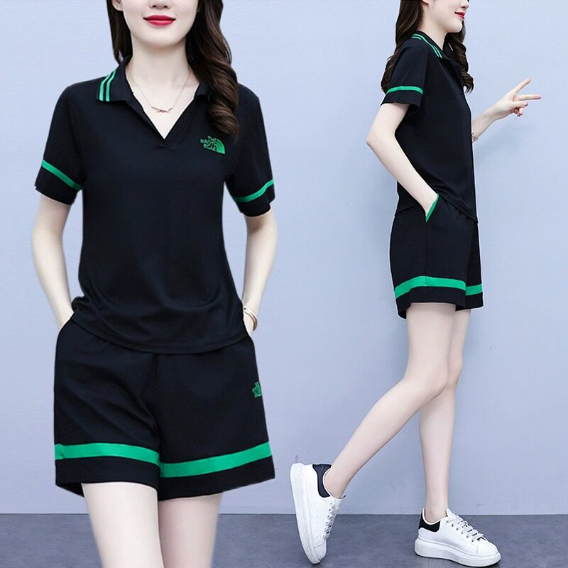 大码女装2026夏装新款休闲运动套装胖妹妹遮肚显瘦短裤短袖两件套