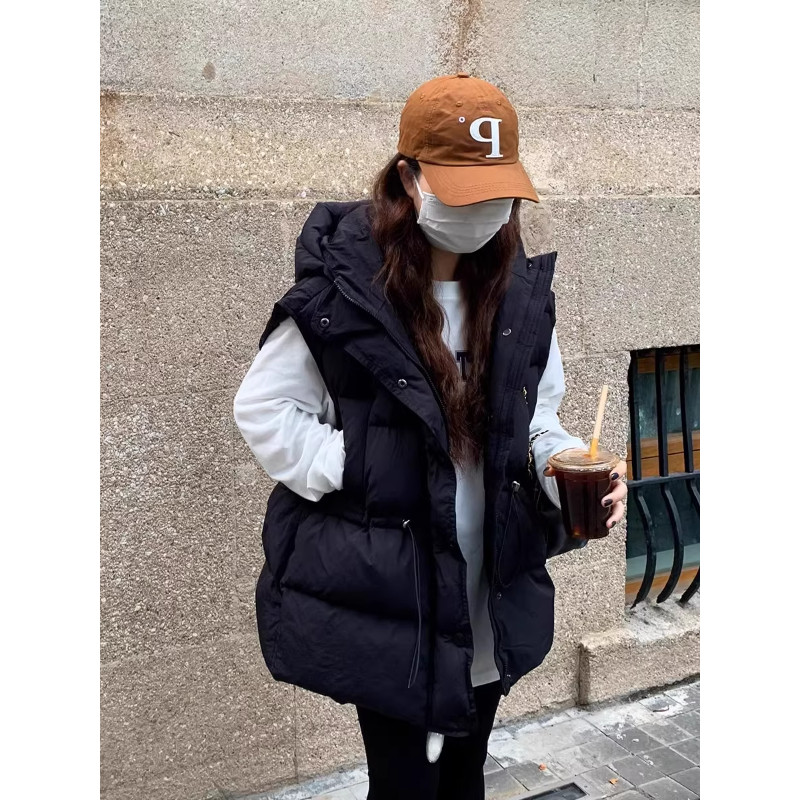 羽绒马甲女90白鸭绒2025年新款秋冬韩版外穿马夹背心宽松坎肩外套