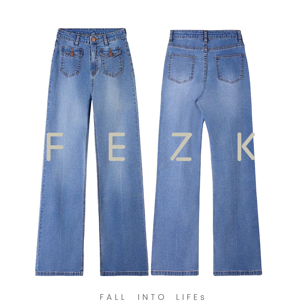 FEZK ·Zephyr•法式立体剪裁  标志性双贴袋设计高弹微喇裤F103
