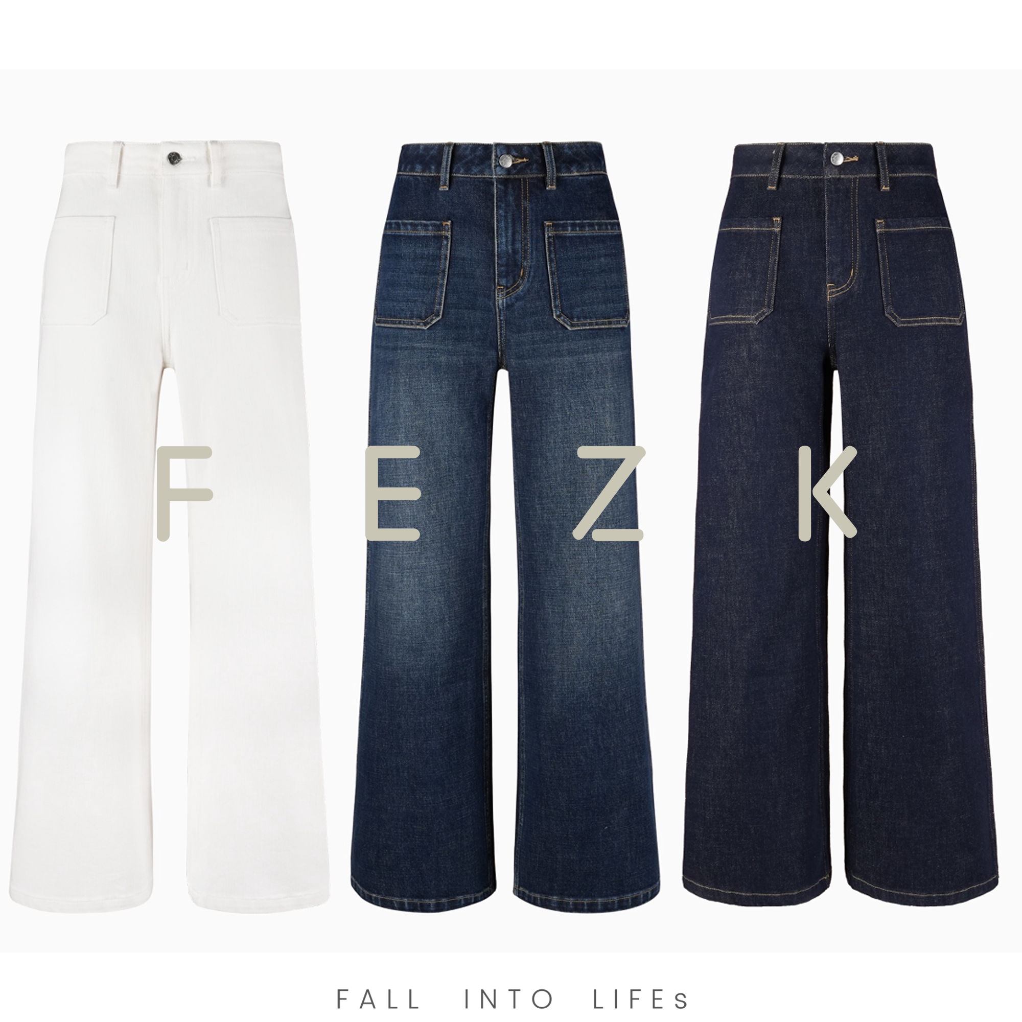 FEZK Zephyr•360°均弹双贴袋立体/高腰版型 设计师款筒喇裤FH36