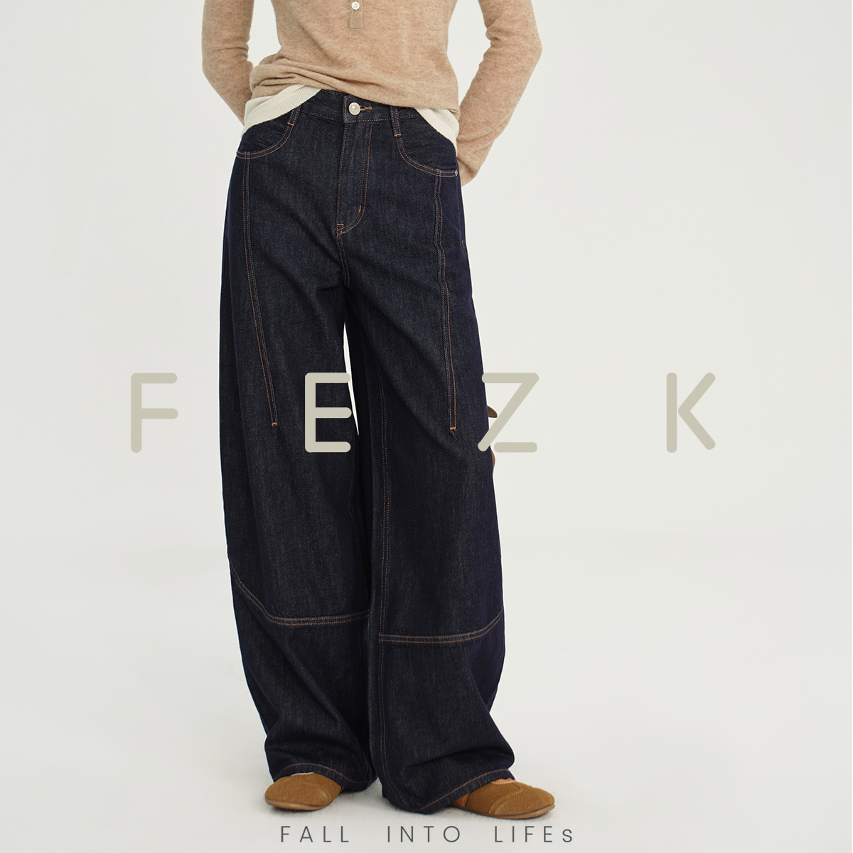 FEZK Easy Devise•中高腰茧型设计 隐藏设计松紧腰调节直筒FS967