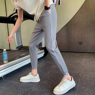 提花小脚九分休闲裤 修身 男士 高人气九分裤 潮流男装 子时尚 2026新款