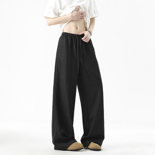 莱赛尔亚麻混纺男士 2026夏新款 垂感宽松简约百搭微弯刀长裤 休闲裤