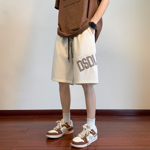 时尚 夏日新款 大字母宽松印花五分直筒沙滩休闲短裤 潮流男款 宽松裤