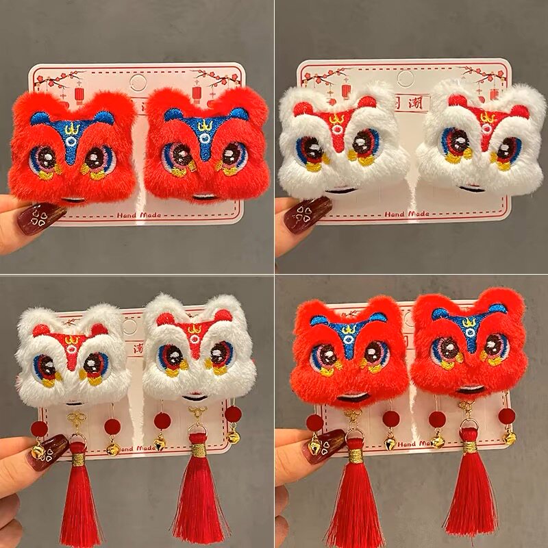 喜庆过年饰流苏夹子春节拍照发饰图片